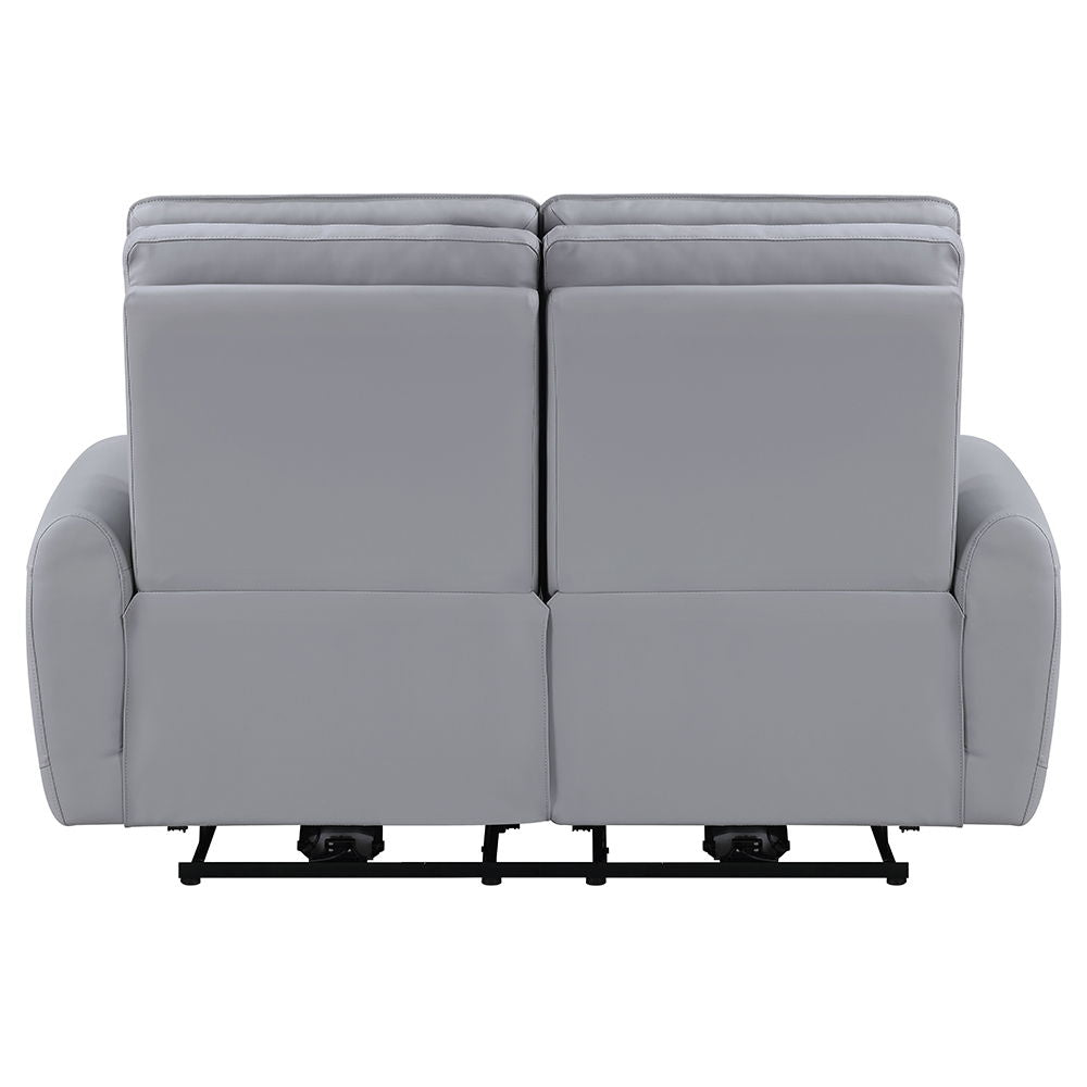Jeromie - Power Motion Loveseat With USB Port - Gray Synthetic Leather