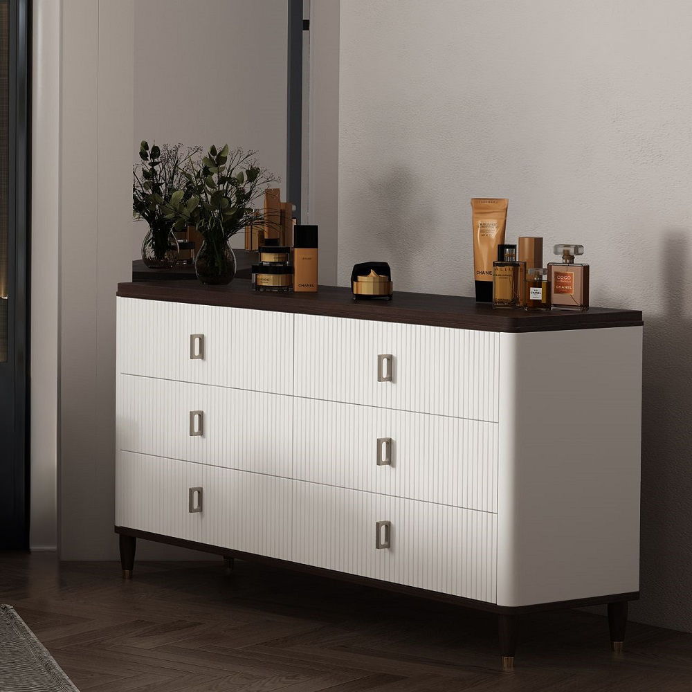 Carena - Dresser With Jewelry Tray - White & Brown
