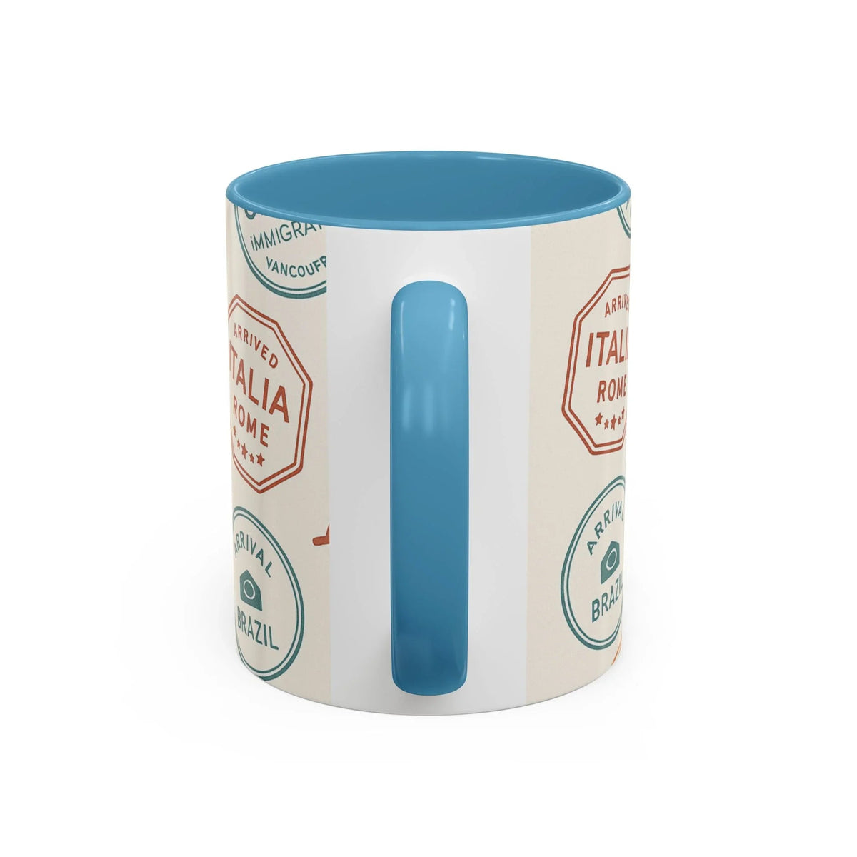 Pack Light, Live Big – Wanderlust Mug with Passport Stamp Collection