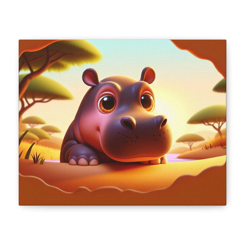 Canvas Hippo Print
