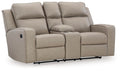 Lavenhorne - Double Reclining Loveseat With Console - Pebble