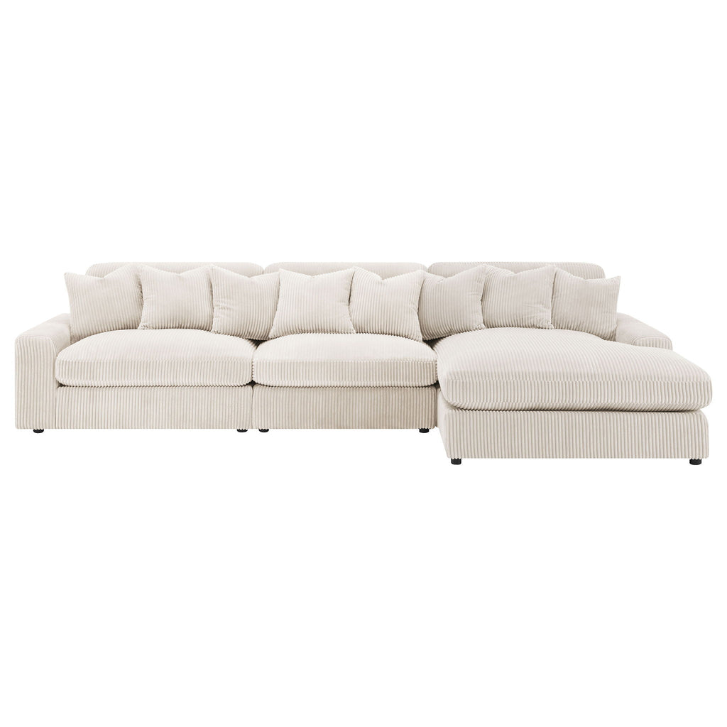 Blaine Upholstered Reversible Chaise Sectional Sofa Sand
