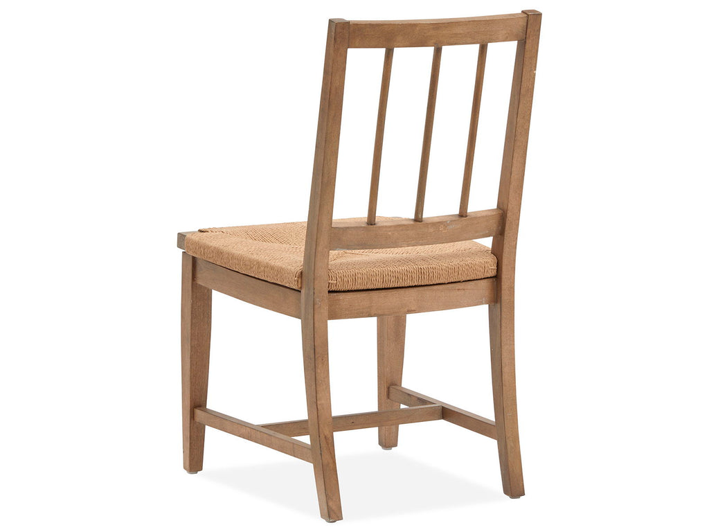Lindon - Dining Side Chair With Paper Cord Seat (Set of 2) - Belgian Wheat / Light Brown
