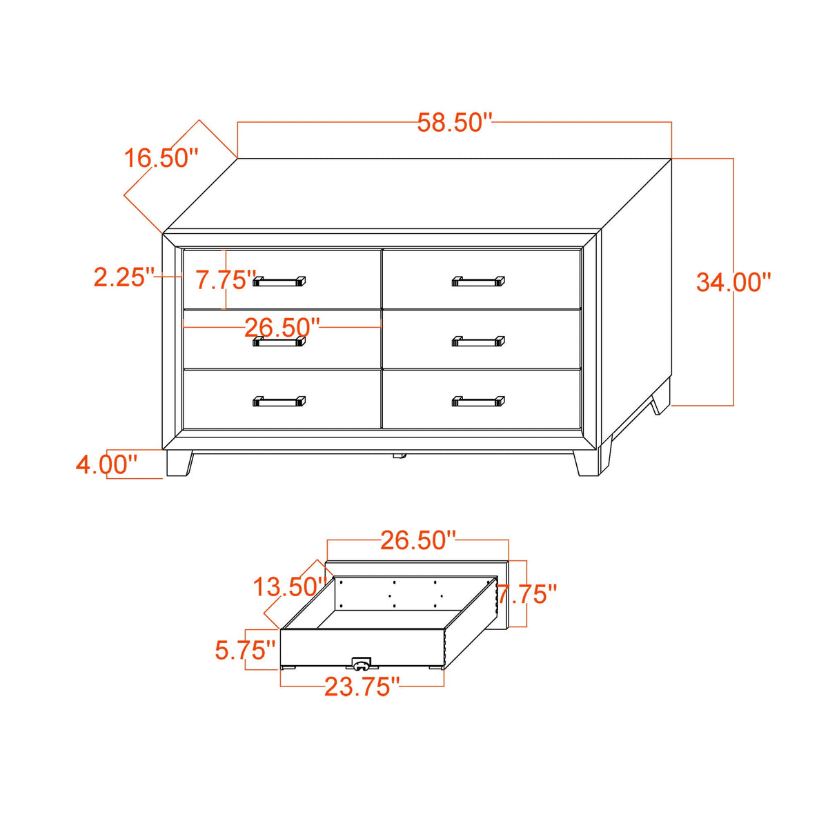 Soluto - Dresser - Black / Gray