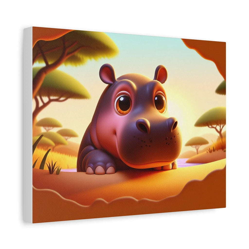 Canvas Hippo Print