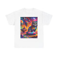 Psychedelic Cat in Surreal Landscape Shirt: A Fusion of Fantasy and Feline Charm