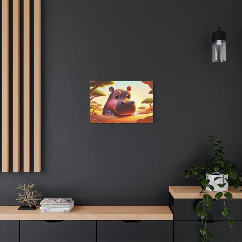 Canvas Hippo Print