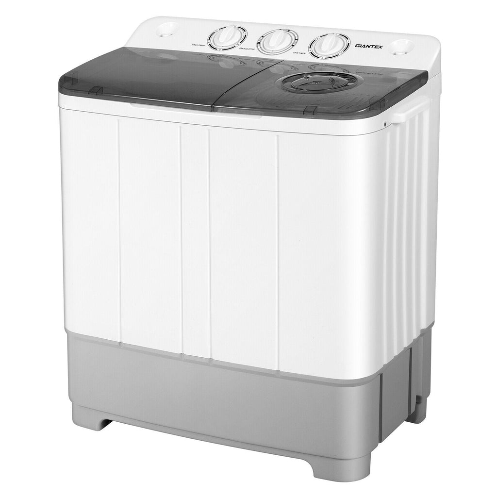 2-in-1 Portable 22lbs Capacity Washing Machine with Timer Control