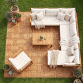 Acacia Wood Interlocking Deck Tiles 12" x 12" - Natural