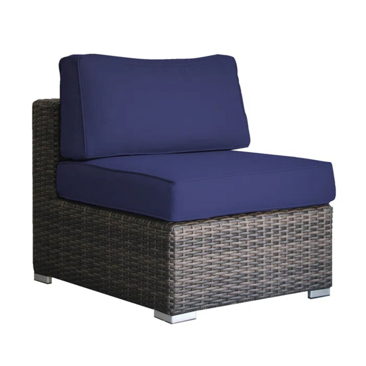 Wicker Seating Group Set With Table And Cushions