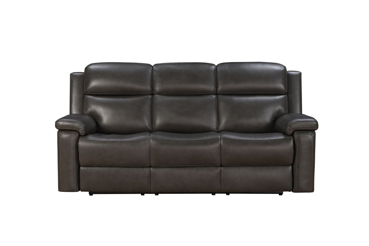 Leon - Power Sofa Recliner With Power Headrest, Power Lumbar, Heat And Massage (Dropdown Table With Smart Tabletop Control) - Smokey Gray