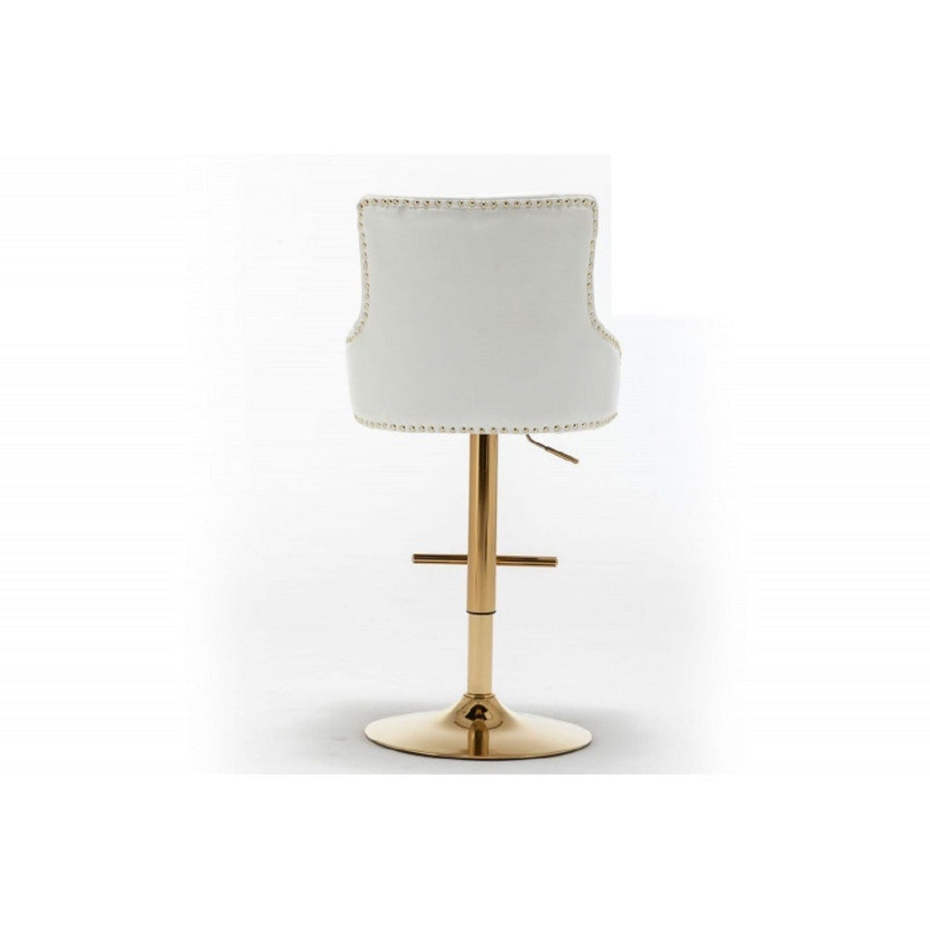 Adjustable Swivel Bar Stool With Nailhead Trim (Set of 2)
