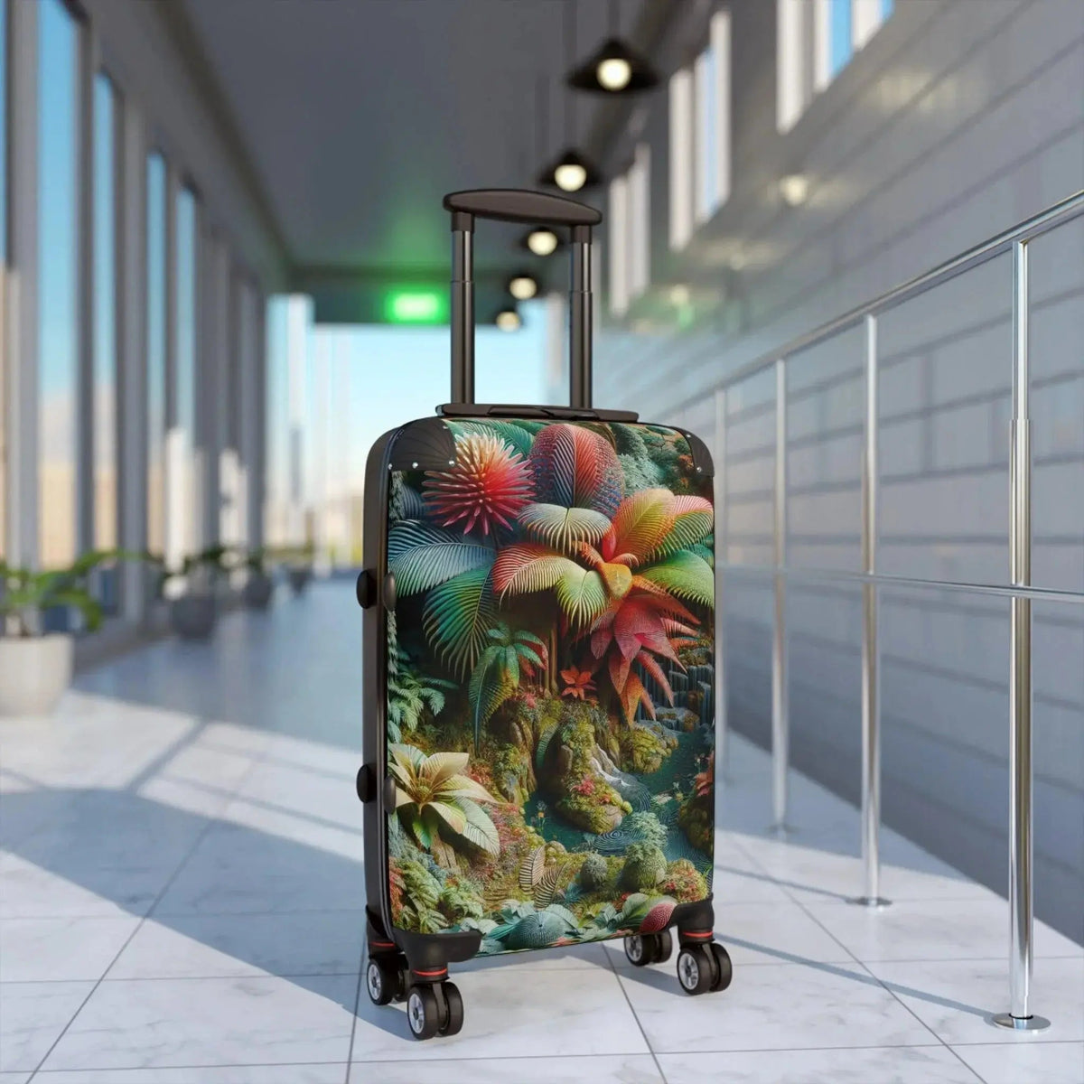 Suitcase Cover Tropical Rainforest Vivid Flowers