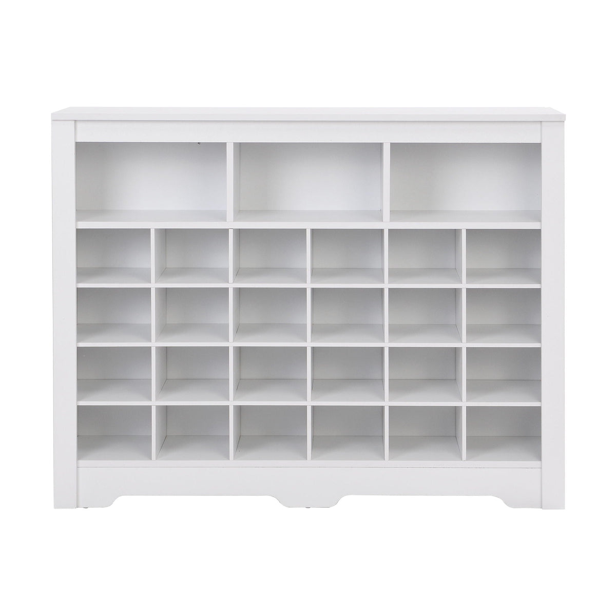 24 Shoe Cubby Console, Shoe Cabinet - White