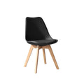Padded Seat Cushions Home Kitchen Side Chair (Set of 2) - Black