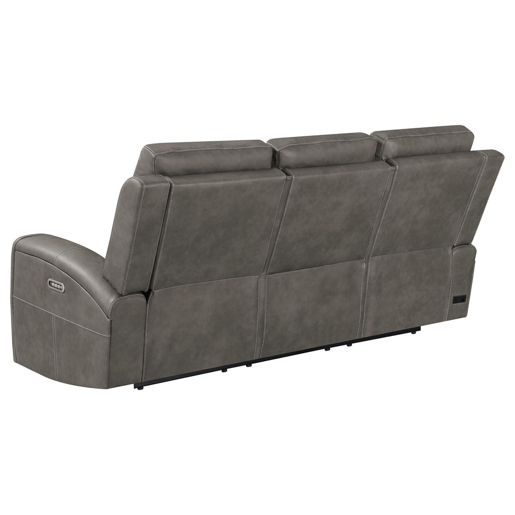 Brickston Triple Power Reclining Sofa Charcoal