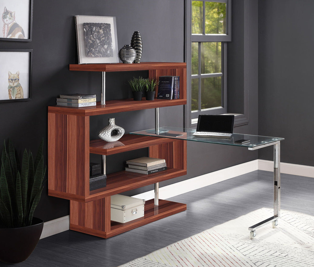 Buck II - Writing Desk With Bookshelf