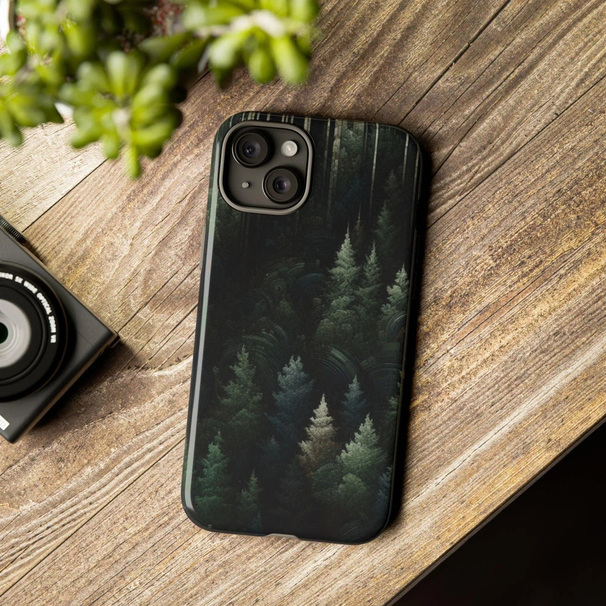 Phone Cases - Deep Dark Forest Nature Design