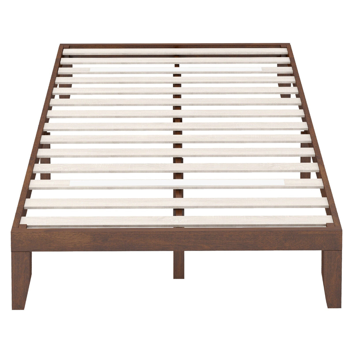 14 Inch Full Size Wood Platform Bed Frame with Wood Slat Support
