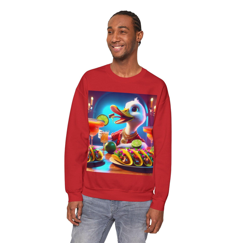 Sweatshirt: Gangster Duck Taco and Margarita Party Seasonal Seller Unisex Heavy Blend