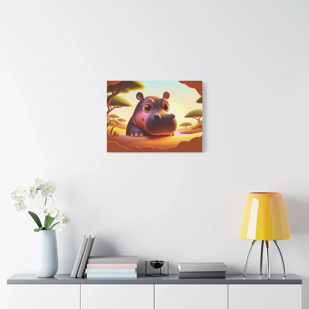 Canvas Hippo Print