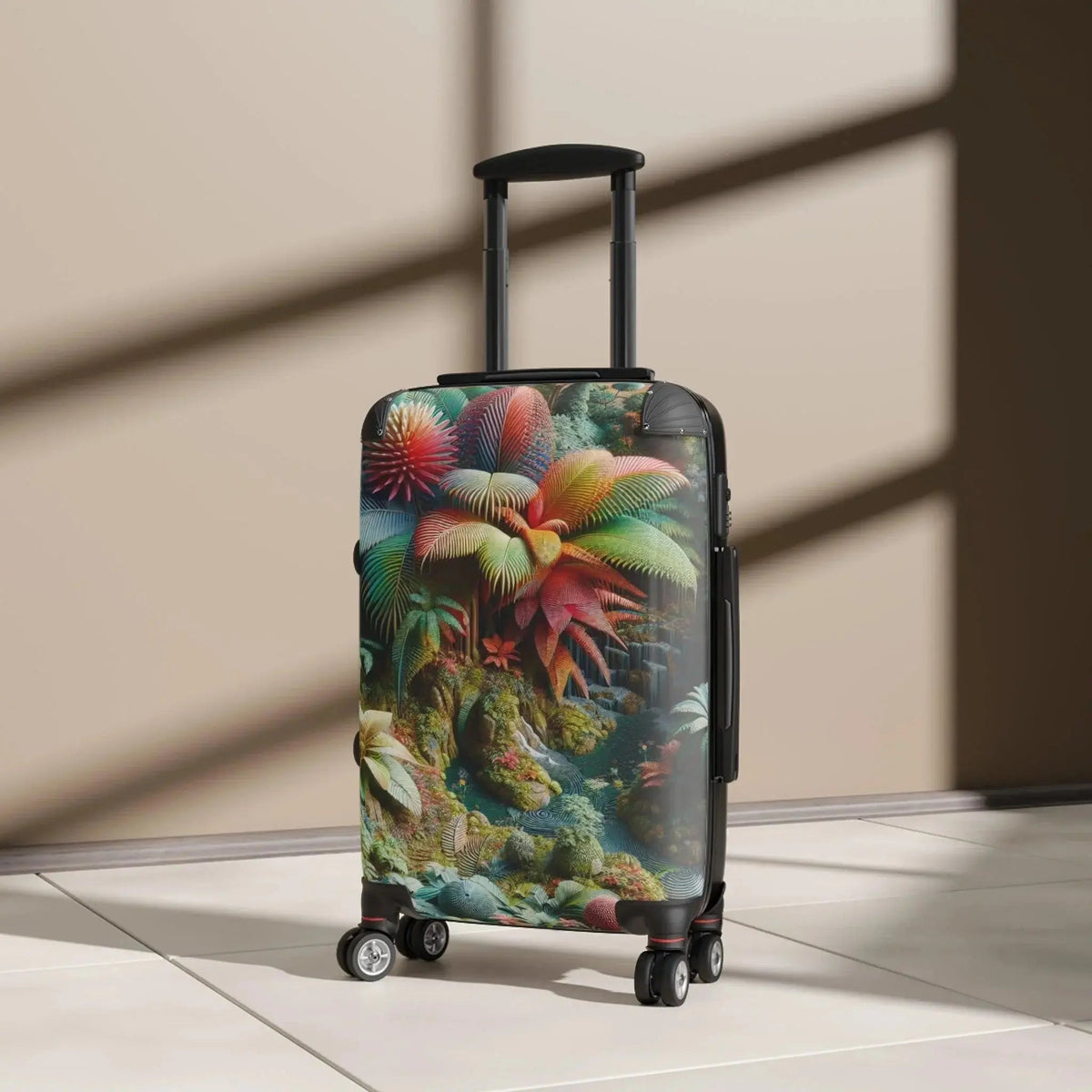 Suitcase Cover Tropical Rainforest Vivid Flowers