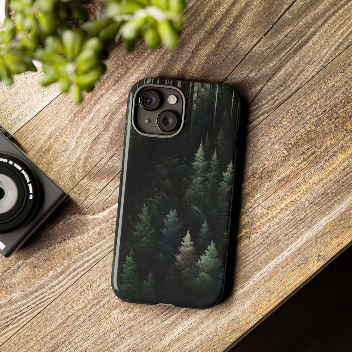 Phone Cases - Deep Dark Forest Nature Design