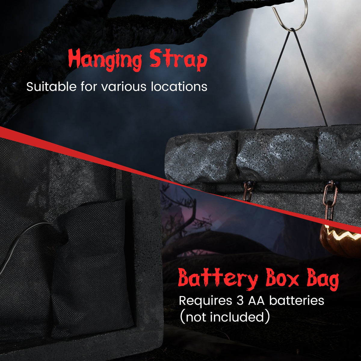 Halloween Hanging Animated Zombie Prisoner Decoration Sound-Activated