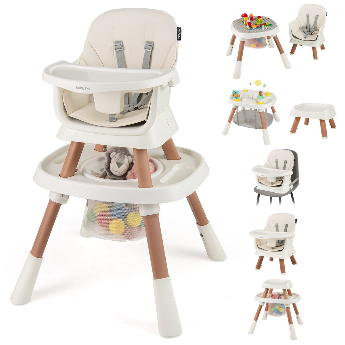 16-in-1 Baby High Chair with Activity Center and Booster Seat for Babies and Toddlers