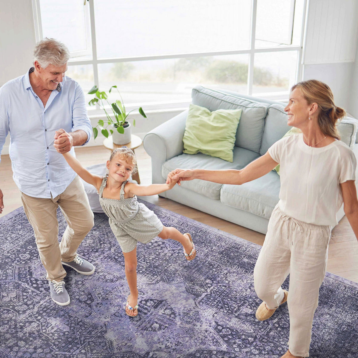 Maval - 6' X 9' Washable Area Rug - Anthracite