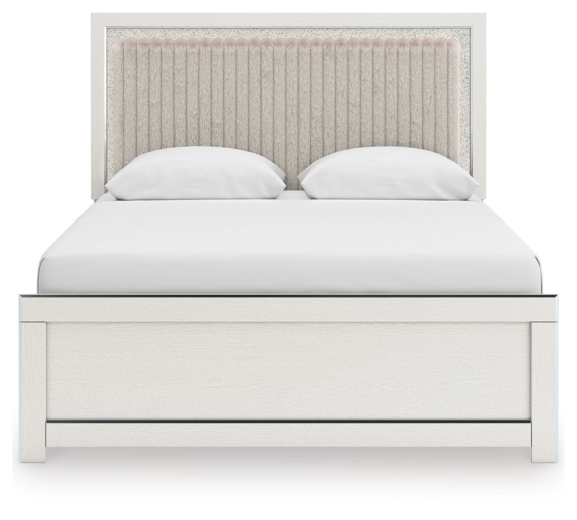 Zuraleus - Upholstered Panel Platform Bed With Roll Slats