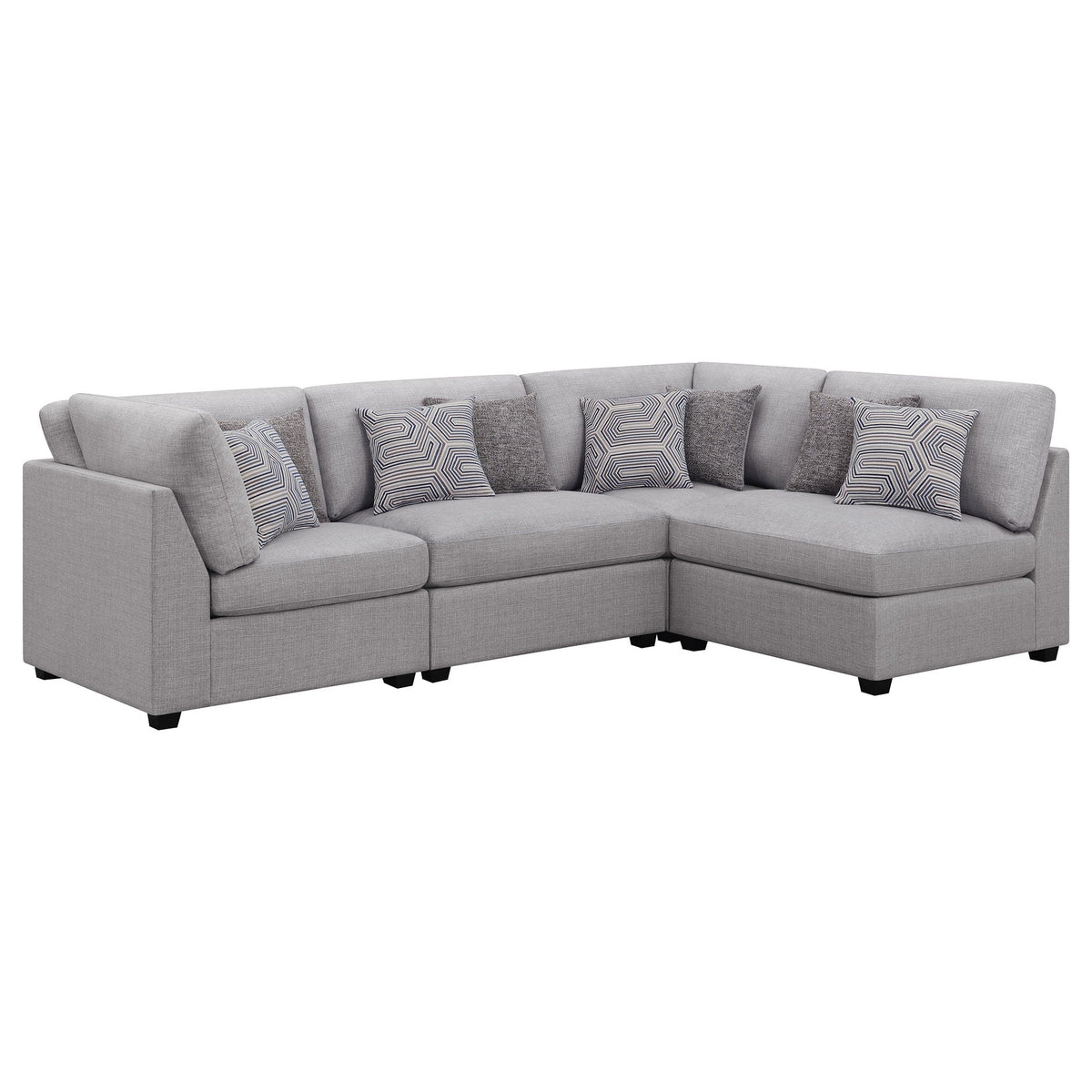 Cambria 4-piece Upholstered Modular Sectional Sofa Grey