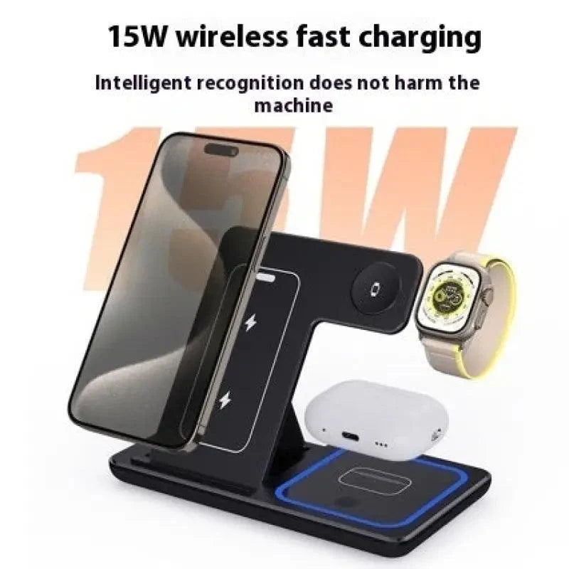 Ultimate 3-in-1 Fast Wireless Charger Stand with Night Light