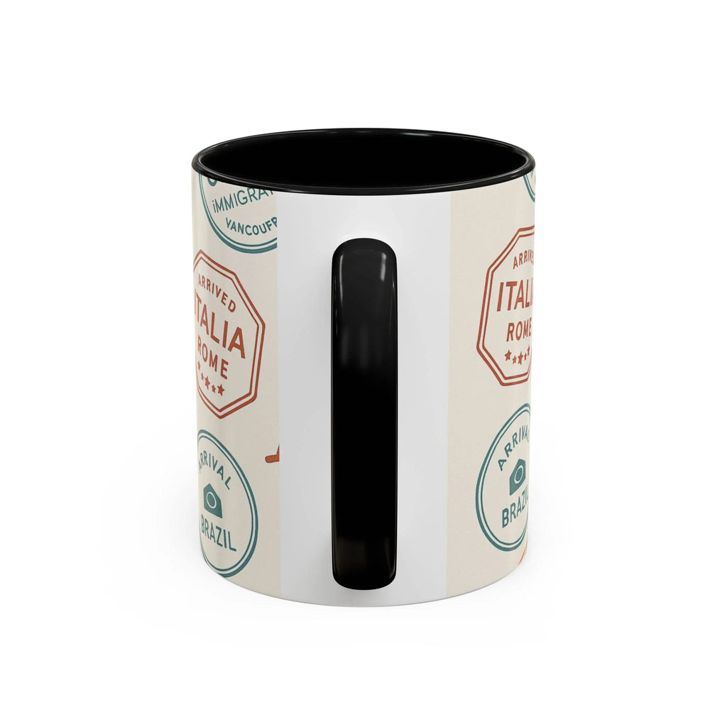 Pack Light, Live Big – Wanderlust Mug with Passport Stamp Collection