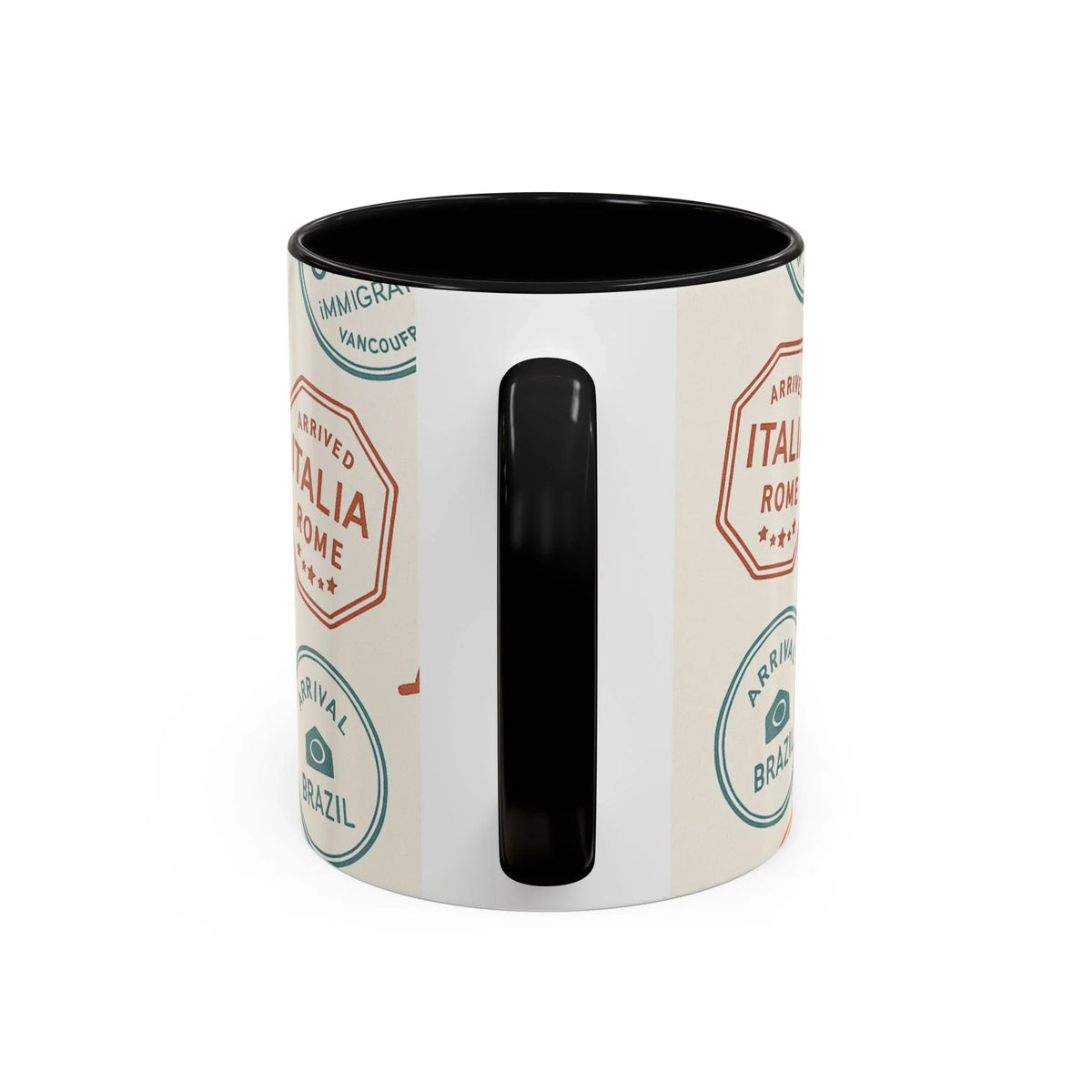 Pack Light, Live Big – Wanderlust Mug with Passport Stamp Collection