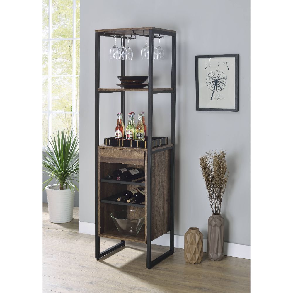 Narik - Wine Rack - Weathered Oak