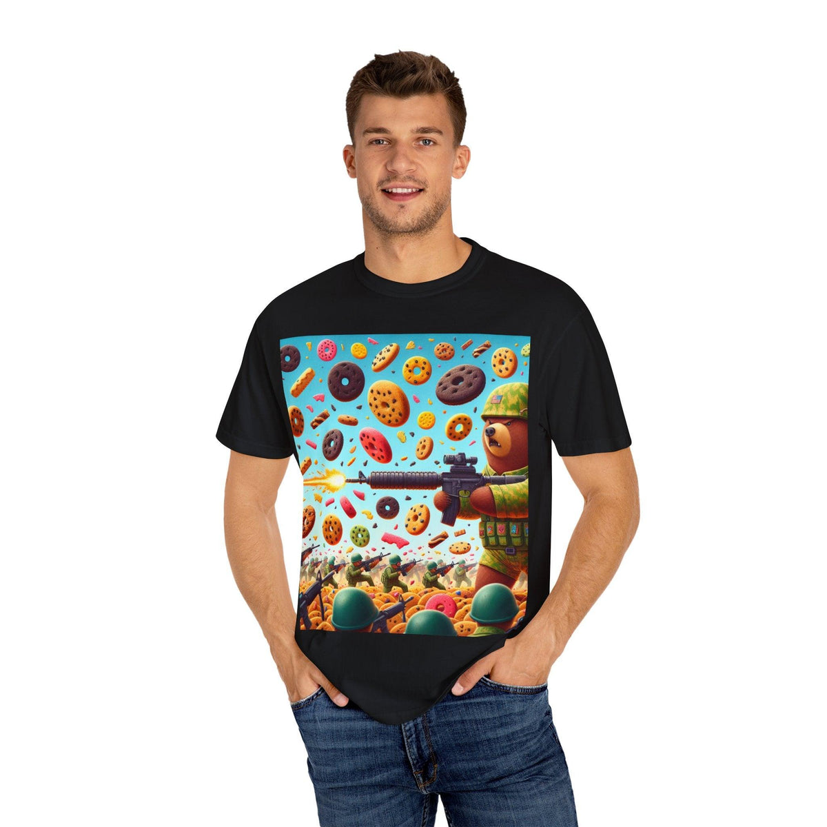 T-Shirt Solider Bear in a Cookie War Design