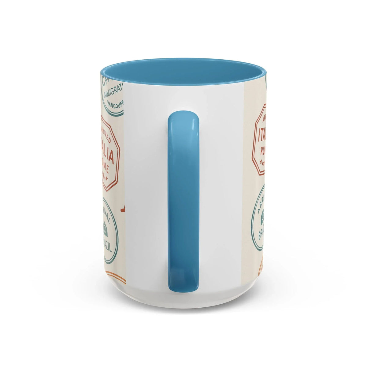 Pack Light, Live Big – Wanderlust Mug with Passport Stamp Collection