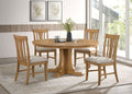 Hartville 5-piece Round Dining Table Set Natural Light Brown