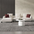 Mardi - Sectional Sofa With 6 Pillows - Maroon & Beige Tweed