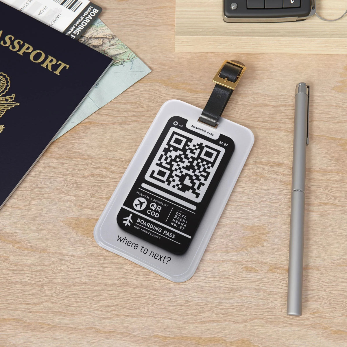 Luggage Tag - Boarding Pass QR Code Design