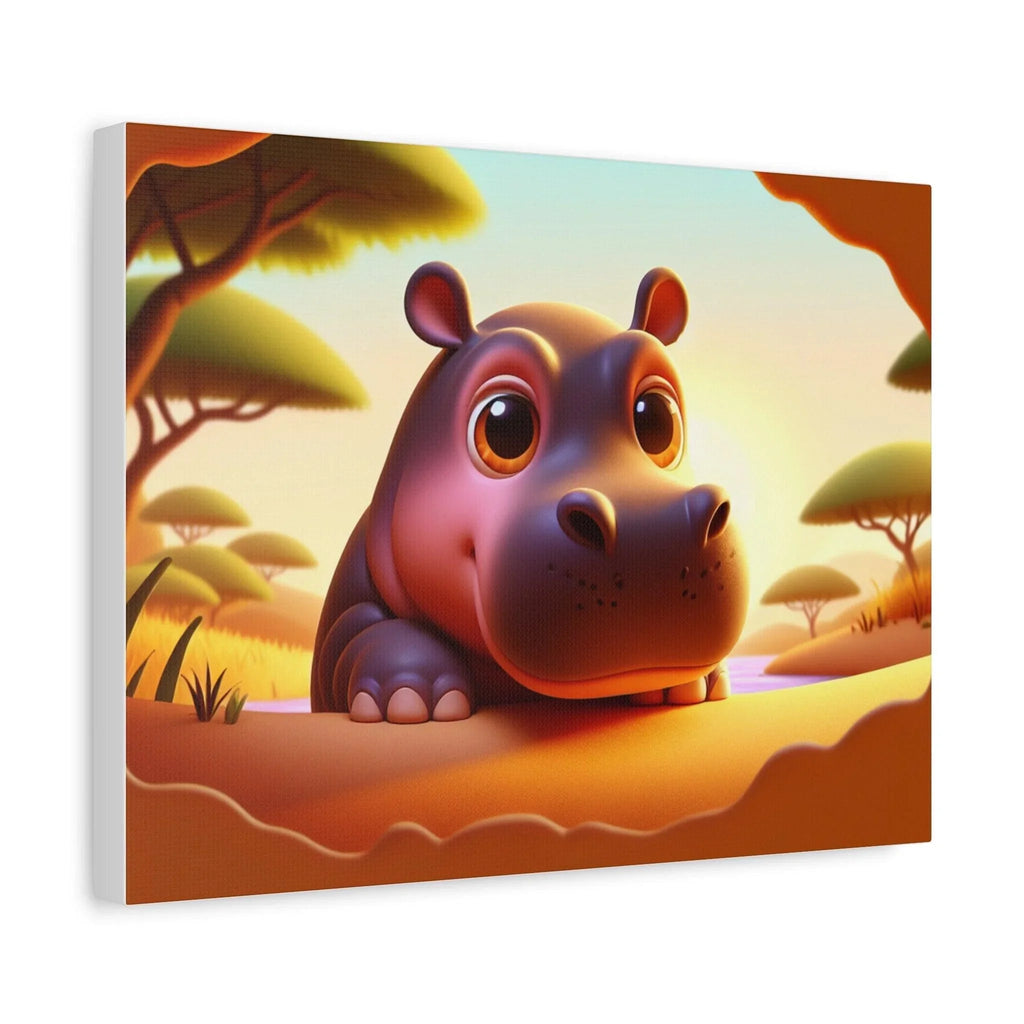 Canvas Hippo Print