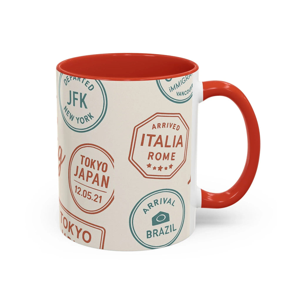 Pack Light, Live Big – Wanderlust Mug with Passport Stamp Collection