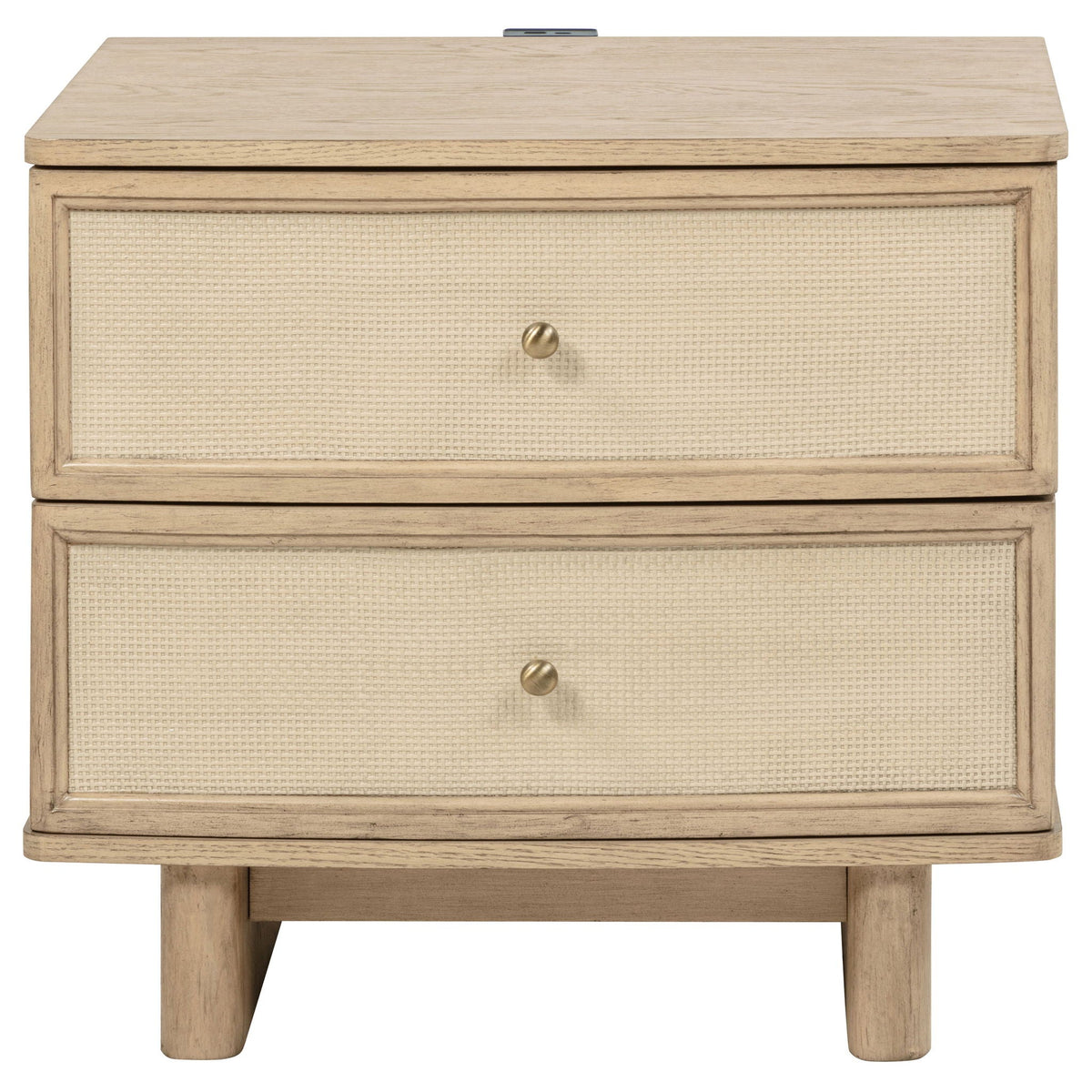 Kailani 2-drawer Nightstand Bedside Table Beige Oak