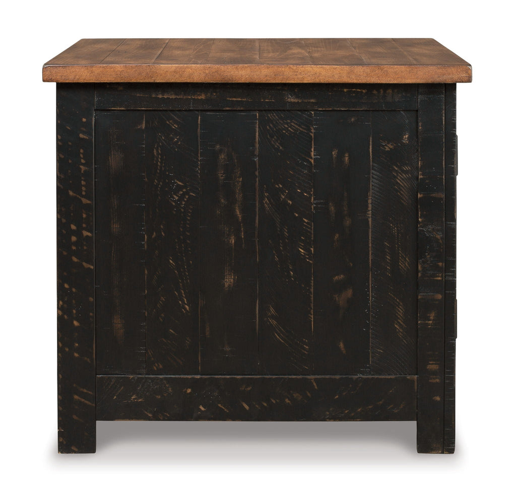 Valebeck - Rectangular End Table - Black / Brown