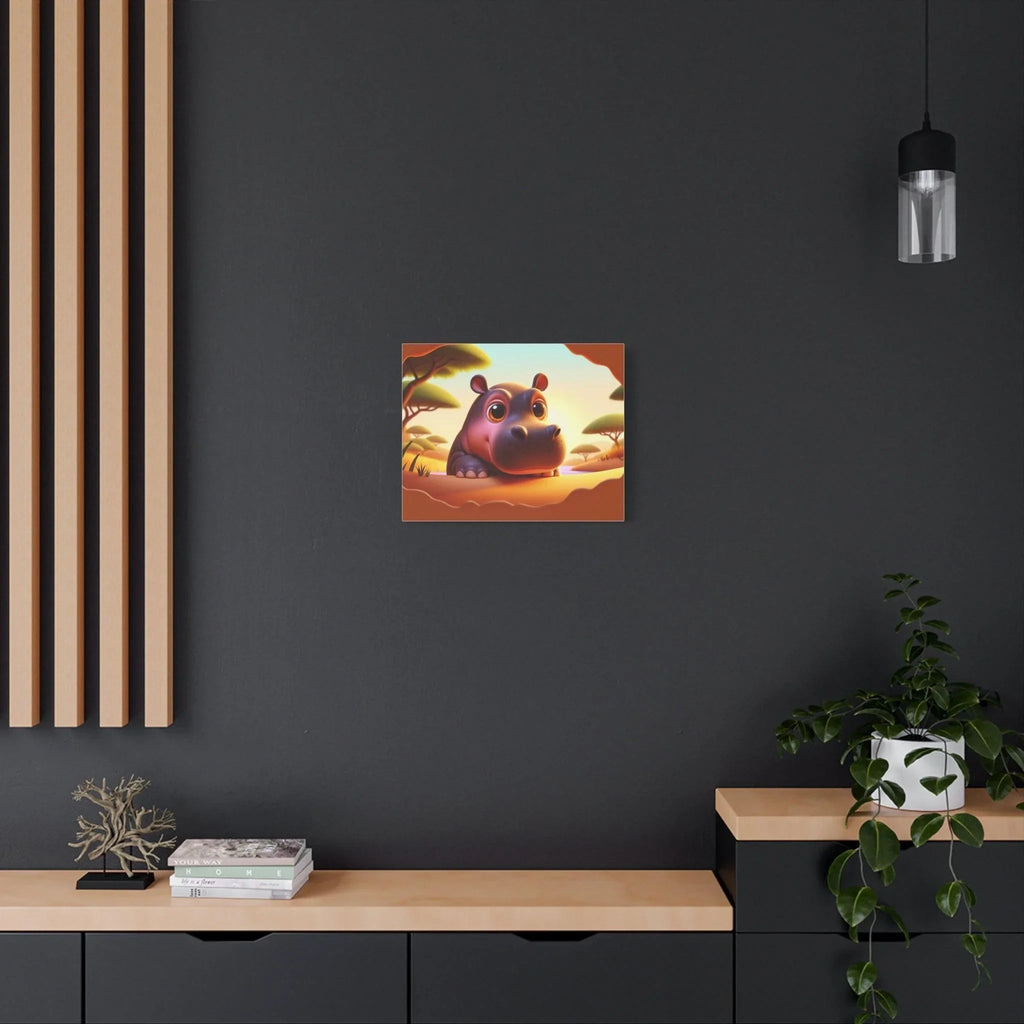 Canvas Hippo Print