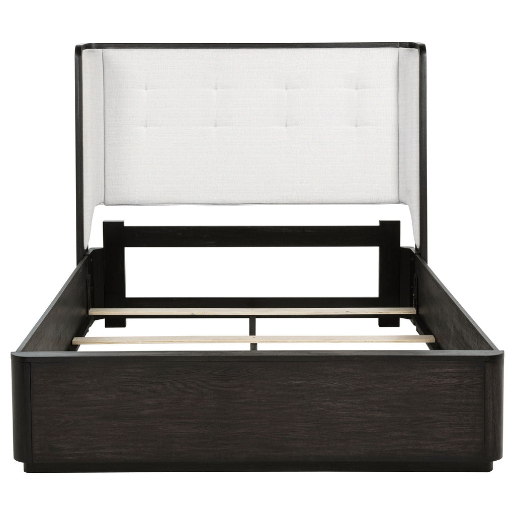 Leandro 55-inch Queen Wingback Bed Burnished Black