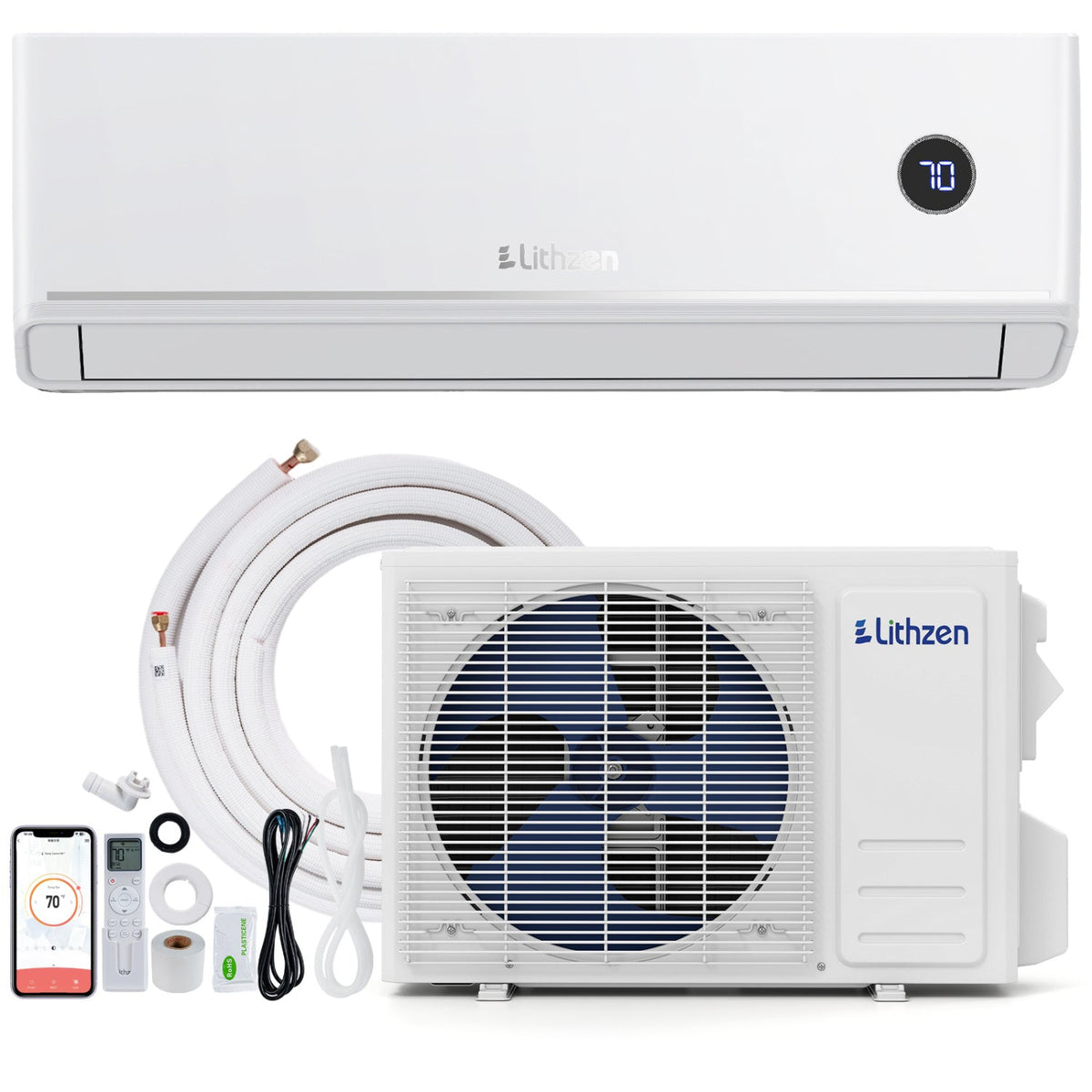 18000 BTU 18.1 SEER2 208/230V Mini Split Air Conditioner Works with Alexa