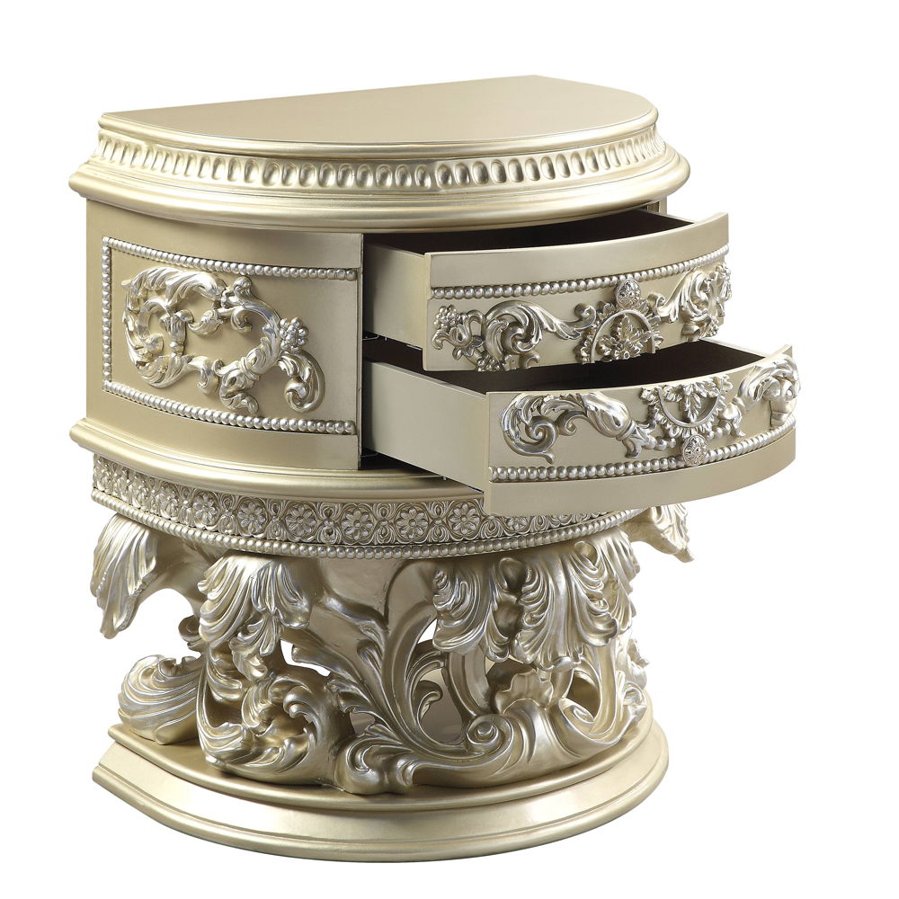 Vatican - Nightstand - Champagne Silver