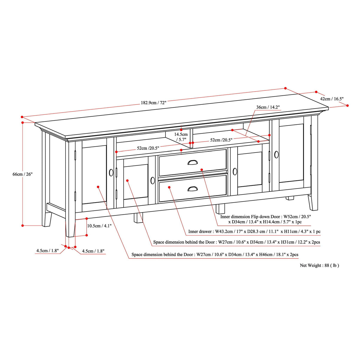 Redmond - Handcrafted TV Media Stand